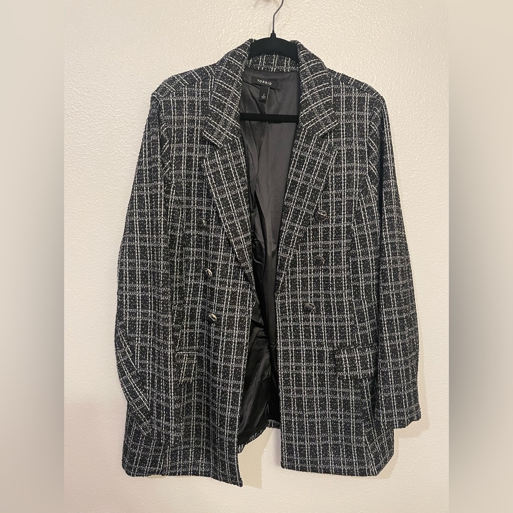 Torrid Stretch Boucle Double Breasted Blazer
